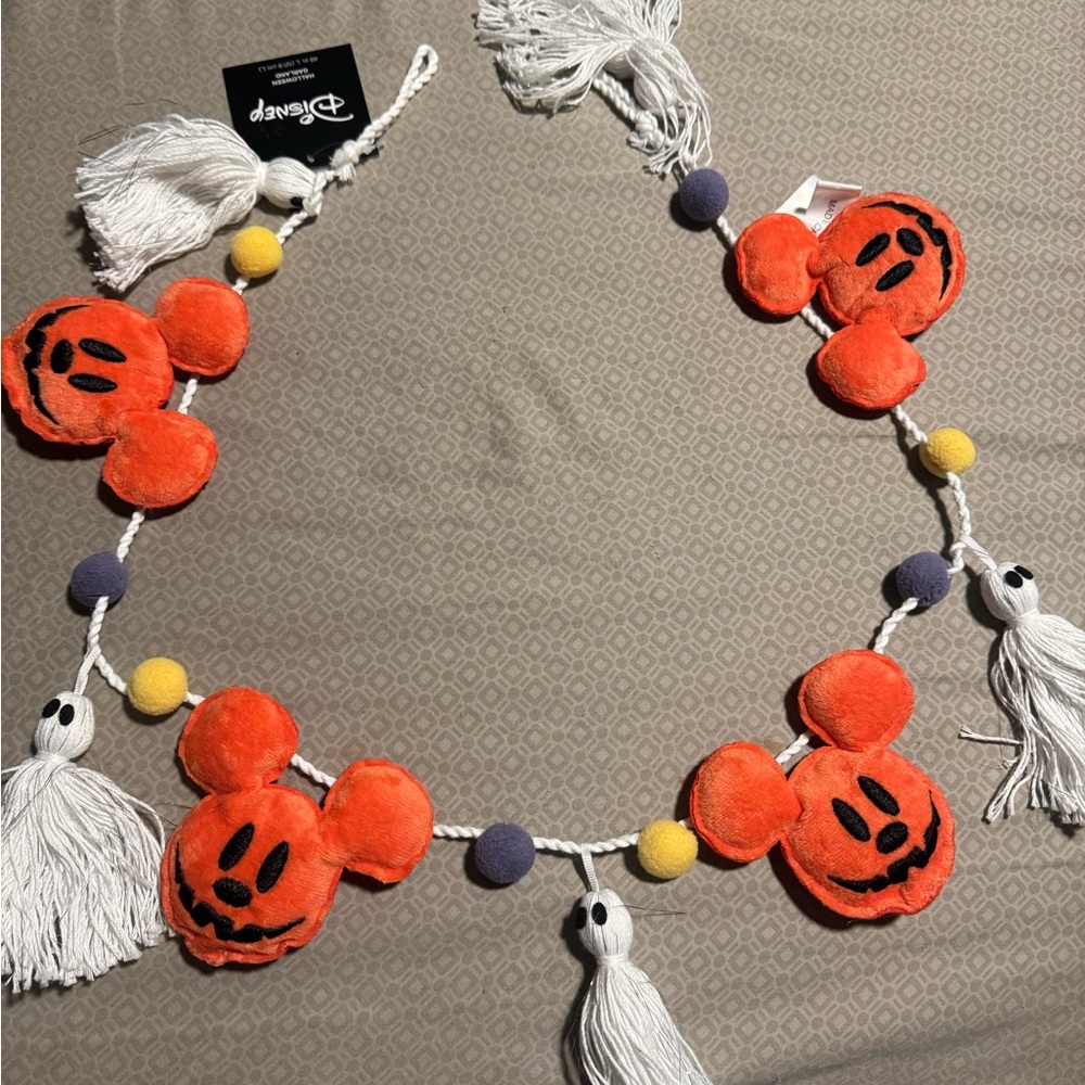 Disney Orange and White Mickey Mouse Garland